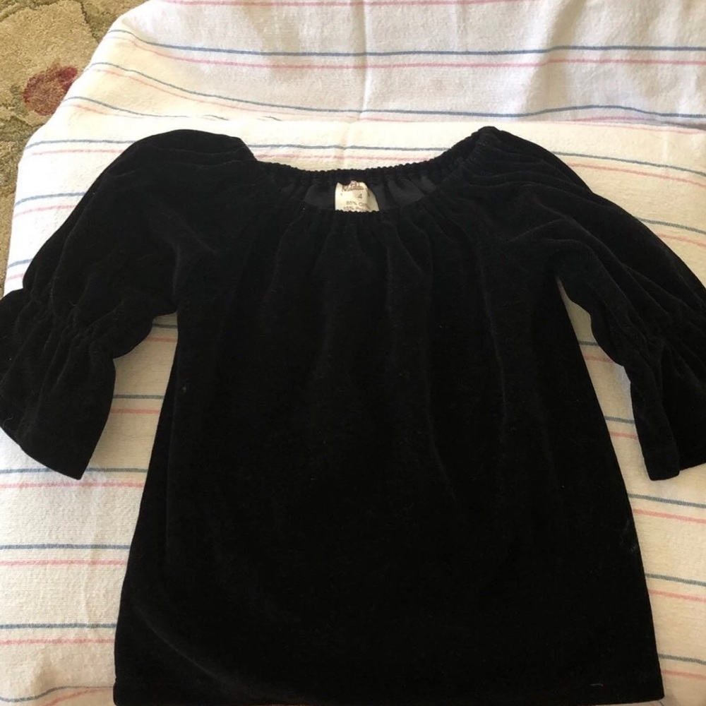 Matilda Jane black velvet peasant top